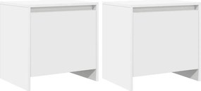 vidaXL Κομοδίνα 2 Τεμ. Λευκά 45x34x44,5 εκ. από Επεξεργασμένο Ξύλο