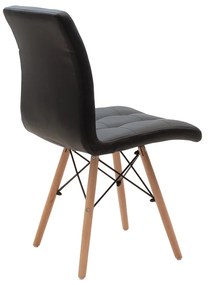 Καρέκλα Cian II pakoworld PU μαύρο-φυσικό πόδι - Μέταλλο - 127-000031