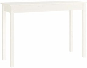 vidaXL Τραπέζι Κονσόλα Λευκό 110 x 40 x 75 εκ. από Μασίφ Ξύλο Πεύκου
