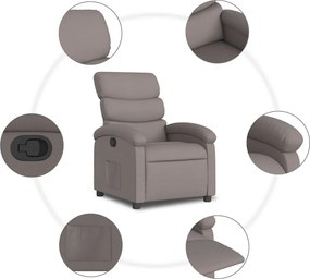 vidaXL Πολυθρόνα Ανακλινόμενη Taupe Υφασμάτινη