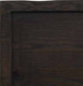 vidaXL Επιφάνεια Τραπεζιού Σκούρο Καφέ 140x50x(2-4)εκ Επεξ. Μασίφ Δρυς