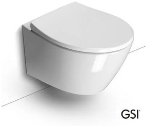 GSI Modo Swirl 981600C Πορσελάνινη Λεκάνη Κρεμαστή 52cm με κάλυμμα βακελίτη Soft Close αποσπώμενο