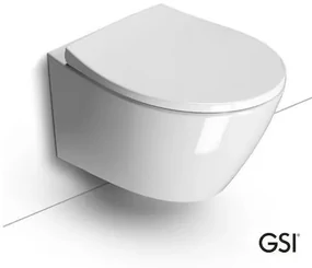 GSI Modo Swirl 981600C Πορσελάνινη Λεκάνη Κρεμαστή 52cm με κάλυμμα βακελίτη Soft Close αποσπώμενο