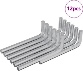 vidaXL Εξαγωνικό Κλειδί 12 pcs Ασημί 32 x 86 χιλ. Ατσάλι