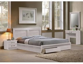 Κρεβάτι-Συρτάρια Life White Wash ΕΜ363,5 168x207x93 Διπλό Μελαμίνη