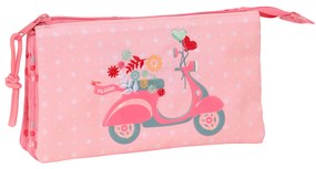 Τριπλή Κασετίνα Moos Passion Πολύχρωμο 22 x 12 x 3 cm