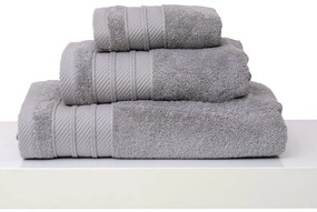 Πετσέτες Σετ 3Τμχ Με Κορδέλα 3/30x50 Des. Soft Grey Anna Riska Towels Set 30x50cm 100% Βαμβάκι