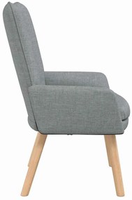 vidaXL Χαλαρωτική Πολυθρόνα Ανοιχτό γκρι 63 x 67 x 94 εκ. ύφασμα