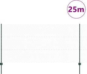vidaXL Εξωτερική εξάγωνη περίφραξη με στήλη 25 x 1,2 μ Πράσινο Δίχτυ