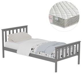 ΚΡΕΒΑΤΙ ΠΑΙΔΙΚΟ ΜΕ ΣΤΡΩΜΑ GIMLY HM21300.02 ΞΥΛΟ ΠΕΥΚΟΥ ΣΕ ΓΚΡΙ- ΓΙΑ ΣΤΡΩΜΑ 90x190εκ