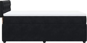 vidaXL Κρεβάτι Boxspring με Στρώμα Μαύρο 100x200 εκ. Βελούδινο