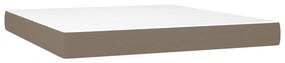 vidaXL Κρεβάτι Boxspring με Στρώμα &amp; LED Taupe 160x200 εκ. Υφασμάτινο