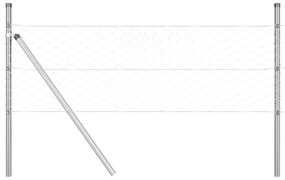 vidaXL Εξάγωνος Φράχτης 0.4x25 μ Γαλβανισμένος Χάλυβας