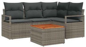 vidaXL Σετ Καναπέ Κήπου 5 pcs Γκρι