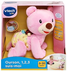 Αρκουδάκι Vtech Baby Bear, 1,2,3 Follow Me Μουσικό Ροζ