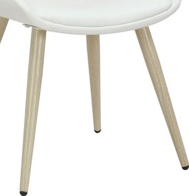 Καρέκλα Brody pu λευκό-πόδι φυσικό 51x55x76 εκ.