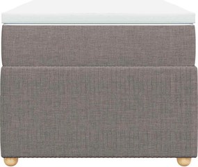vidaXL Κρεβάτι Boxspring με Στρώμα Taupe 100 x 200 εκ. Υφασμάτινο