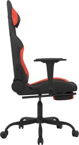 vidaXL Καρέκλα Gaming Μαύρη/κόκκινο Ύφασμα με Υποπόδιο