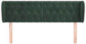 vidaXL Κεφαλάρι με Πτερύγια Σκούρο Πράσινο 147x23x78/88 εκ. Βελούδινο