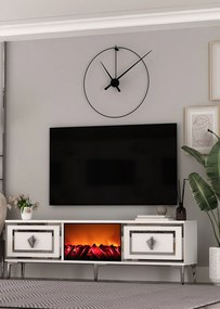 Stewehome Έπιπλο τηλεόρασης με εστία και ντουλάπι 150x30x41 cm
