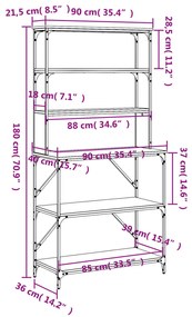 ΡΑΦΙΕΡΑ ΚΟΥΖΙΝΑΣ 6 ΕΠΙΠΕΔΩΝ ΓΚΡΙ SONOMA 90X40X180 ΕΚ ΕΠΕΞ. ΞΥΛΟ 834223