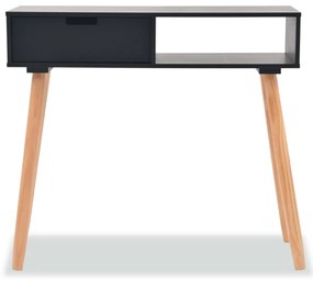vidaXL Τραπέζι Κονσόλα Μαύρο 80 x 30 x 72 εκ. από Μασίφ Ξύλο Πεύκου