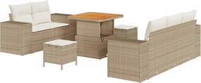vidaXL Σετ Καναπέ Κήπου 8 pcs Μπεζ συνθετικό ρατάν