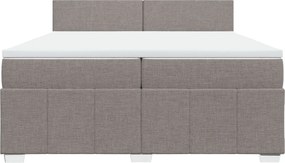 vidaXL Κρεβάτι Boxspring με Στρώμα Taupe 200x200 εκ. Υφασμάτινο
