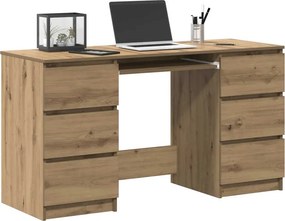 vidaXL Γραφείο Τεχνίτης Δρυς 140 x 50 x 77 εκ. από Μοριοσανίδα