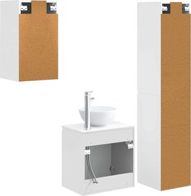 vidaXL Σετ Επίπλων Μπάνιου 3 τμχ. Λευκό 33 x 34,5 x 160 εκ