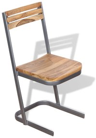 vidaXL Καρέκλες Τραπεζαρίας 4 τεμ. από Μασίφ Ξύλο Teak