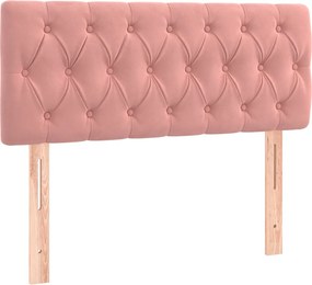 vidaXL Κρεβάτι Boxspring με Στρώμα Ροζ 120x190 εκ. Βελούδινο