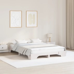 vidaXL Κρεβάτι Λευκό Μασίφ ξύλο πεύκου 160 x 200 εκ. Ανθεκτικό