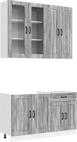 vidaXL Μονάδα κουζίνας KALMAR 4 pcs Γκρι Sonoma Επεξεργασμένο Ξύλο