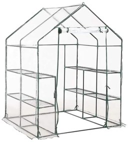 vidaXL Θερμοκήπιο με 8 Ράφια 143 x 143 x 195 εκ.
