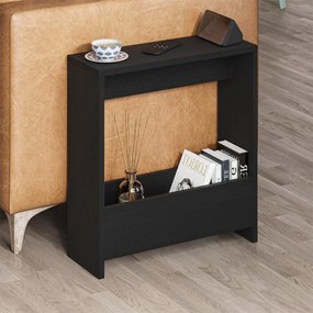 Megapap Τραπεζάκι Βοηθητικό Simpi Black Wood 55x20x60εκ.
