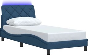 vidaXL Σκελετός Κρεβατιού με LED Χωρίς Στρώμα Μπλε 80x200 εκ.