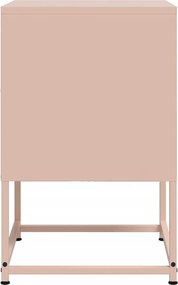 vidaXL Κομοδίνο Ροζ 36x39x60,5 εκ. από Χάλυβα