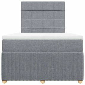 vidaXL Κρεβάτι Boxspring με Στρώμα Ανοιχτό Γκρι 120x190 εκ. Υφασμάτινο