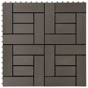 vidaXL Πλακάκια Deck 22 τεμ. Σκούρο Καφέ 30 x 30 εκ. 2 μ² από WPC