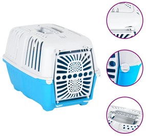 vidaXL Κλουβί Μεταφ. Κατοικίδιων Λευκό/Μπλε 48x31,5x33εκ Πολυπρ/λένιο