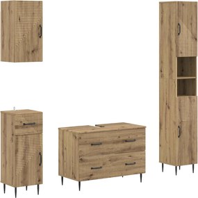 vidaXL Σετ Ντουλαπιών Μπάνιου 4 Τεμαχίων HAARLEM Artisan Δρυς
