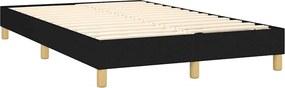 vidaXL Κρεβάτι Boxspring με Στρώμα &amp; LED Μαύρο 120x200 εκ. Υφασμάτινο