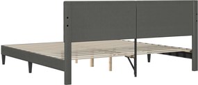 vidaXL Σκελετός Κρεβατιού Σκούρο Γκρι 200 x 200 cm