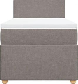 vidaXL Κρεβάτι Boxspring με Στρώμα Taupe 90x190 εκ.Υφασμάτινο