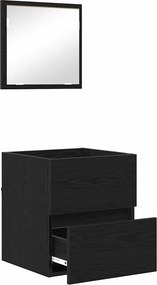 vidaXL Ντουλάπι Μπάνιου με συρτάρι Μαύρη Οξυά 41 x 38,5 x 45 cm