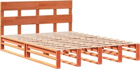vidaXL Σκελετός Κρεβ. Χωρίς Στρώμα Καφέ Κεριού 135x190 εκ Μασίφ Πεύκο