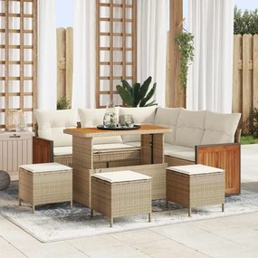 vidaXL Σετ Καναπέ Κήπου 9 pcs μπεζ και κρεμ 110 x 55 x 71 εκ