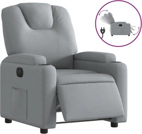 vidaXL Πολυθρόνα Ανακλινόμενη Ηλεκτρική Ανοιχτό Γκρι Υφασμάτινη
