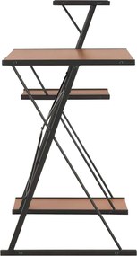vidaXL Γραφείο με Ράφια Μαύρο / Καφέ 116 x 50 x 93 εκ.